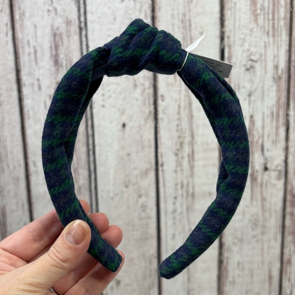 J. Crew Factory Accessories - 🏷️NWT J. Crew Factory Houndstooth Knot Headband Wool Blend Spruce & Antique Navy